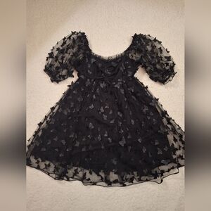 Gothic Butterfly Puff Dress